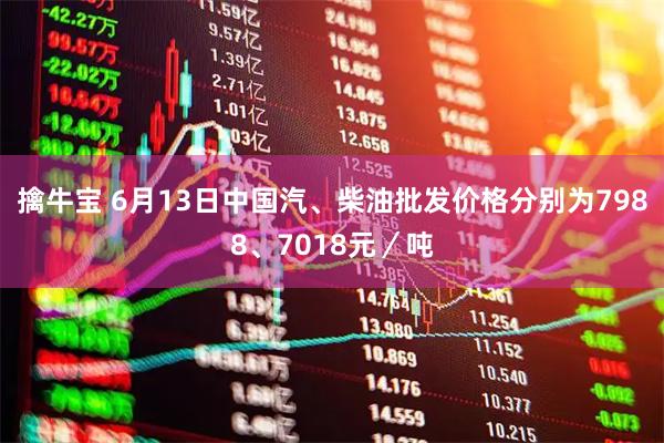 擒牛宝 6月13日中国汽、柴油批发价格分别为7988、7018元／吨