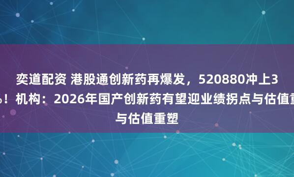 奕道配资 港股通创新药再爆发，520880冲上3.6%！机构：2026年国产创新药有望迎业绩拐点与估值重塑