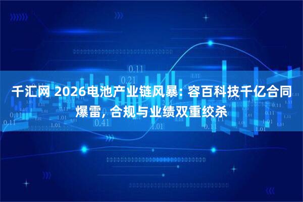 千汇网 2026电池产业链风暴: 容百科技千亿合同爆雷, 合规与业绩双重绞杀